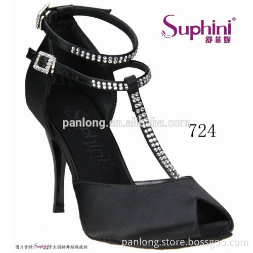 Black Suphini Rhinestone Tango Dance Sneakers 724